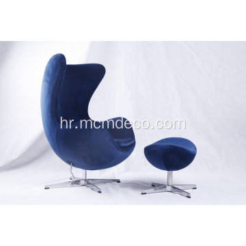stolica od baršunaste tkanine jajasta stolica
